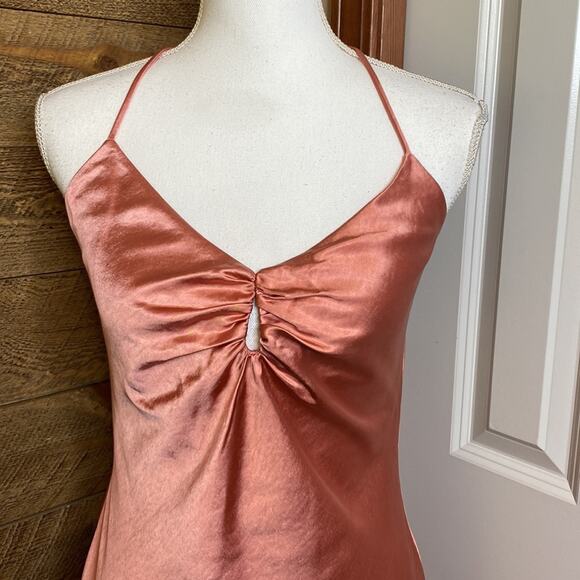 Revolve Camila Coelho Arnoldo Midi Dress Rose Halter Neck Sleeveless Size S NWT - Picture 4 of 10